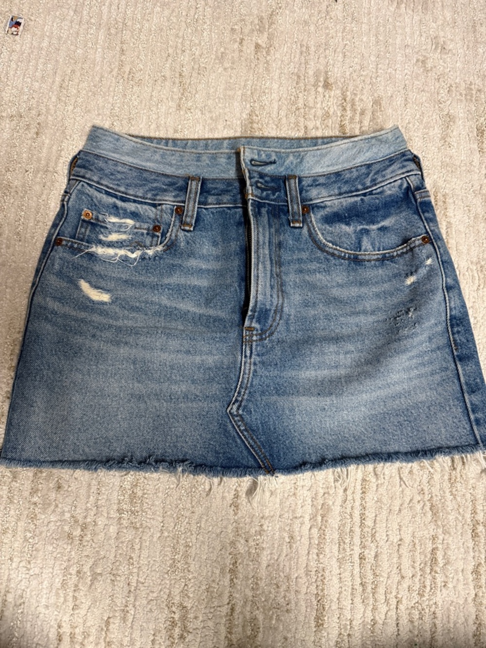 Denim Mini Skirt in Light Blue